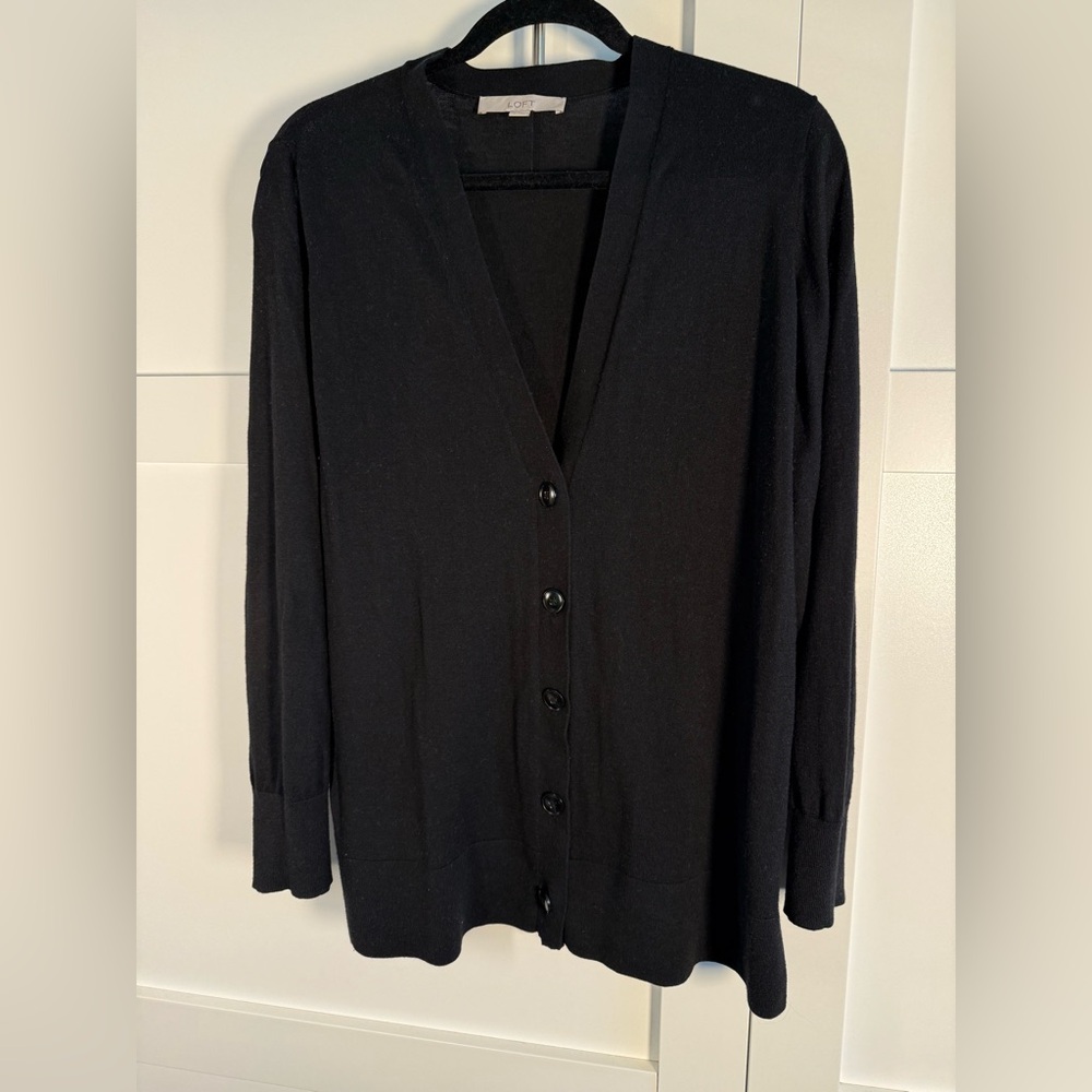 LOFT Black Knit cardigan Sweater